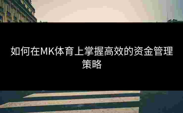 如何在MK体育上掌握高效的资金管理策略